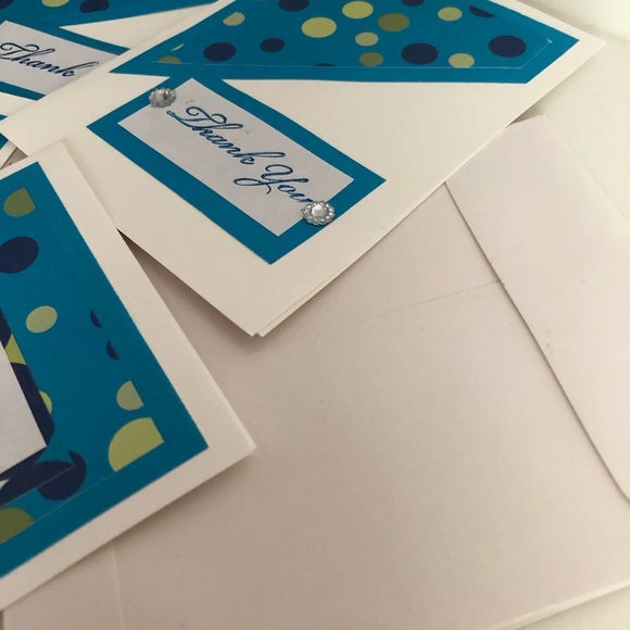 3/$20 NEW 4 Hand Crafted Thank You Cards Blank Inside With Envelopes - Picture 4 of 6